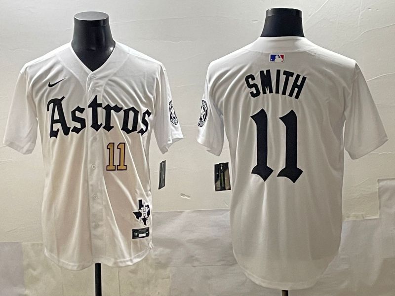 Men 2025 Houston Astros #11 Smith White Five generations Joint Name Nike MLB Jersey style 32->houston astros->MLB Jersey
